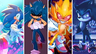 Sonic vs Sonic Exe vs Fleetway Sonic vs Sonic the Werehog | Tiles Hop: EDM Rush!