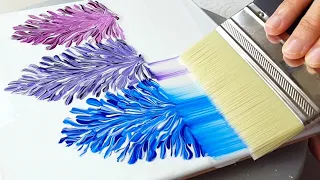 (828) Landscape with 3 trees | Fluid Acrylic | Easy Painting for beginners | Designer Gemma77