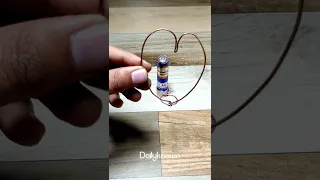 How to make diy  heart motor ♥️ Homopolar motor science project 😯😯 #short