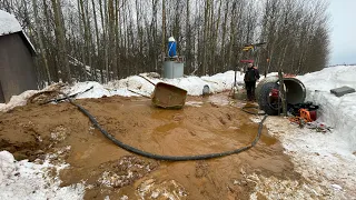 З-й колодец на участке. Проходим плывун в колодце.