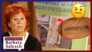 STIRNTATTOO Werbung für "Nacktputzen" ?! 😳  | 1/2 | Richterin Barbara Salesch | SAT.1