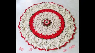 crochet home rug #33 Xmas pattern/how to crochet mandala/вычерпывать домашний ковер на Рождество