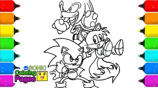 Sonic Knuckles Tails Coloring Pages NEW Sonic BOOM 3Tails,Knuckles