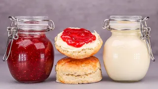 How to Make Quick Clotted Cream, Jam & Scones All in One Video