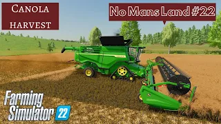 FS22 No Mans Land Timelapse #22 - Canola and hay harvest, spraying, mulching - Farming Simulator 22