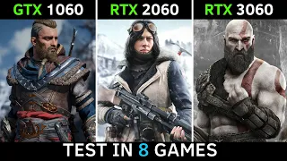 GTX 1060 vs RTX 2060 vs RTX 3060 | Test in 8 New Games | Pascal vs Turing vs Ampere Comparison🔥