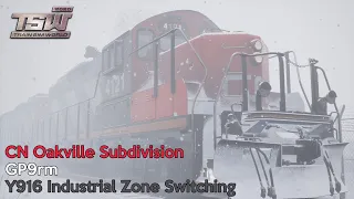 Y916 Industrial Zone Switching - CN Oakville Subdivision - GP9rm - Train Sim World 2020