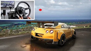 Nissan GTR Drift Exploring TROPICAL ISLAND (4K) w/Steering Wheel | Assetto Corsa