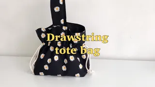 sub)DIY_make drawstring tote bag, 복조리가방만들기, 에코백만들기, 최봉틀, 집콕취미, 스트링백만들기, 산책가방