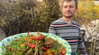 БАРАНИНА с ОВОЩАМИ в КАЗАНЕ на КОСТРЕ - НЕЖНЕЙШЕЕ МЯСО!