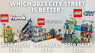 Which LEGO 2023 Downtown Main Street is the Best? CITY vs FRIENDS vs CREATOR