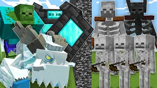 OP Bosses vs Massive Skeleton Army (Minecraft Mob Battle)