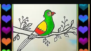 How To Draw A Beautiful Parrot. #howtodraweasy #easydrawings #artforkids. @Lovelylovuart