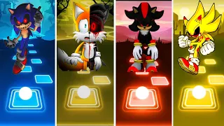 Sonic Exe vs Tails Exe vs Shadow Exe vs Super Sonic Exe  [ Sonic Exe Team ] - Tiles Hop EDM Rush!!