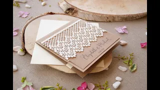 Pocket Rustic Lace Wedding Invitations