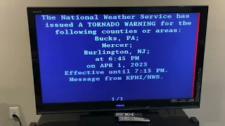 EAS #599 TV Tornado Warning 4/1/23 6:49 PM