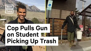 Officer Pulls Gun on Student Picking Up Trash Outside of Dorm Building | NowThis