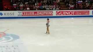 ALINA ZAGITOVA AFTER SP GOING TO KISS AND CRY - WORLD FIGURE SKATING CHAMPIONSHIPS 2018 MILAN LADIES