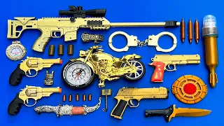 Hiding of Some Revolver &  Sniper Rifle | Motor Bike, knife , Handcuff, Pistol, Tanker, thor hammer