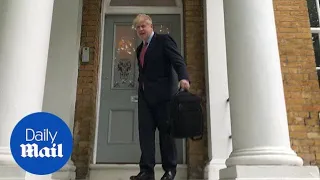 Boris Johnson leaves his south London home following BBC debate