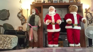 Gemmy Animated: Dancing Life-Sizes (Skeleton, Santa, & Bear) Together