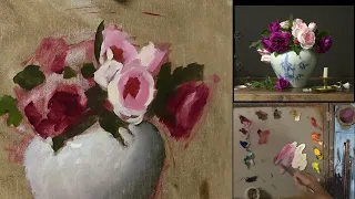 Time laspe Painting Pink and Red Violet Roses with Elizabeth Robbins