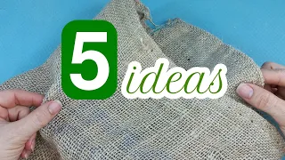 5 different ways to make leaves with jute or burlap fabric for your decorations. DIY