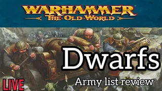 Warhammer The Old World | DWARF Army Book Review LIVE