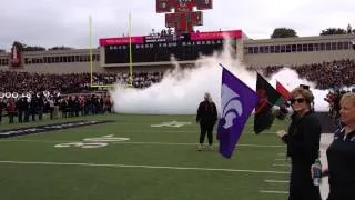 Masked Rider Texas Tech Runs before Arkansas BLACKOUT game 09-13-2014