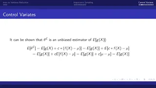 Monte Carlo Methods: Methods of Variance Reduction