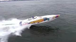 Old School Powerboat Action - West Michigan Offshore Poker Run, Rock The Coast 2021