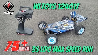 WLToys 124017 3S Lipo Max Speed Run | How Fast Can It Go Out the Box?