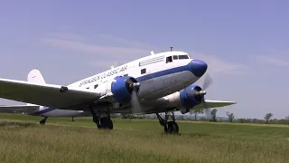 DC-3 Start-up Take-off and Landing. Princeton Airport