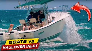 FAMILY GETS SWAMPED AT BOCA INLET !! | Boats vs Haulover Inlet