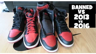 2016 VS 2013 Air Jordan 1 VS Banned Retro Sneaker Comparison Review