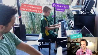 Piano teacher reacts to a lesson he taught 10 years ago