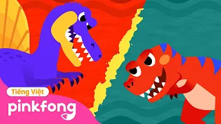 Spinosaurus đại chiến Tyrannosaurus Rex 🦖 Những câu chuyện về khủng long | Cá Mập Con Pinkfong