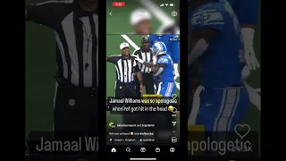 Jamaal Williams hits ref in the face with football