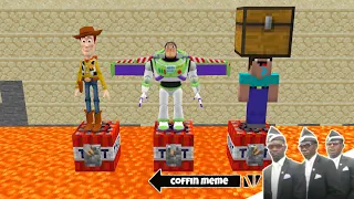 Who to Save Woody or Buzz or Noob in Minecraft - Coffin Meme