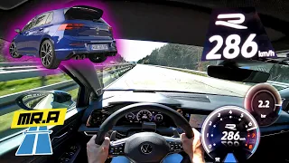 VW GOLF R 2021 | 286 kph on AUTOBAHN POV! + LAUNCH CONTROL + 100-200 +Topspeed | Mr Autobahn