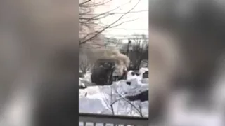 Raw: NJ Garbage Truck Catches Fire, Explodes