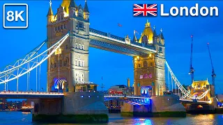 London 🇬🇧 Walk alongside the Thames 8K60FPS 2023