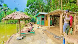 TIMELAPSE: Beginning to end. BUILDING A LOG CABIN (Wooden House) alone - How to Build a Wooden Cabin