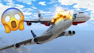 A380 Collides With Boeing 747 Mid Air During Emergency Landing GTA 5