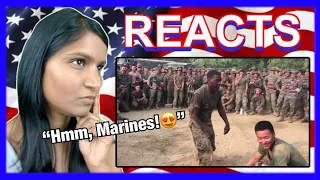 British Mauritian Girl React - US Marines have a dance off with South Korean Marines