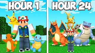 I SPENT 24 Hours In Minecraft PIXELMON!