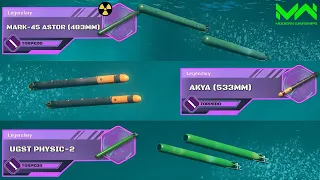 New Torpedo Akya (533mm) VS Mark-45 ASTOR & UGST Physic-2 | Torpedo Comparison | Modern Warships