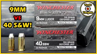 Which SILVER Takes The GOLD?...9MM vs 40 S&W Winchester Silvertip Self-Defense AMMO Test!