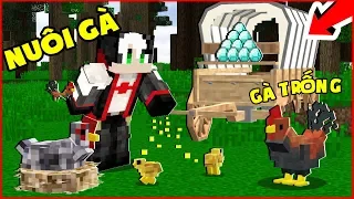 REDHOOD THỬ THÁCH 24 GIỜ NUÔI GÀ TRONG MINECRAFT*1 NGÀY LÀM NÔNG TRẠI CỦA REDHOOD MỀU VÀ CHỊ PANDA