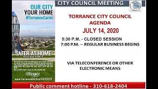 Torrance City Council Meeting - July 14, 2020
